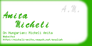 anita micheli business card